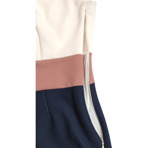 Metaphor Dress Bodycon Sleeveless Assymetrical Hem Blue Pink White Medium - Picture 6 of 8